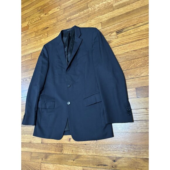 John Varvatos Mens Blazer Jacket Size 40R Navy Blue Solid 100% Wool Sport Coat - Picture 2 of 8